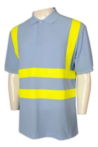 D317 來樣訂做工業制服 撞色安全制服 反光條Polo恤 工業制服生產商
